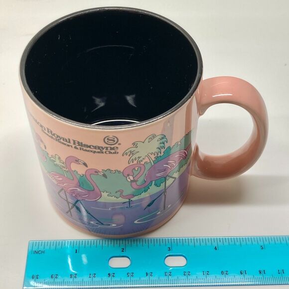Vtg Sheraton Royal Biscayne Bay Miami Resort Hotel Coffee Mug Cup Flamingo Deco - Picture 10 of 11